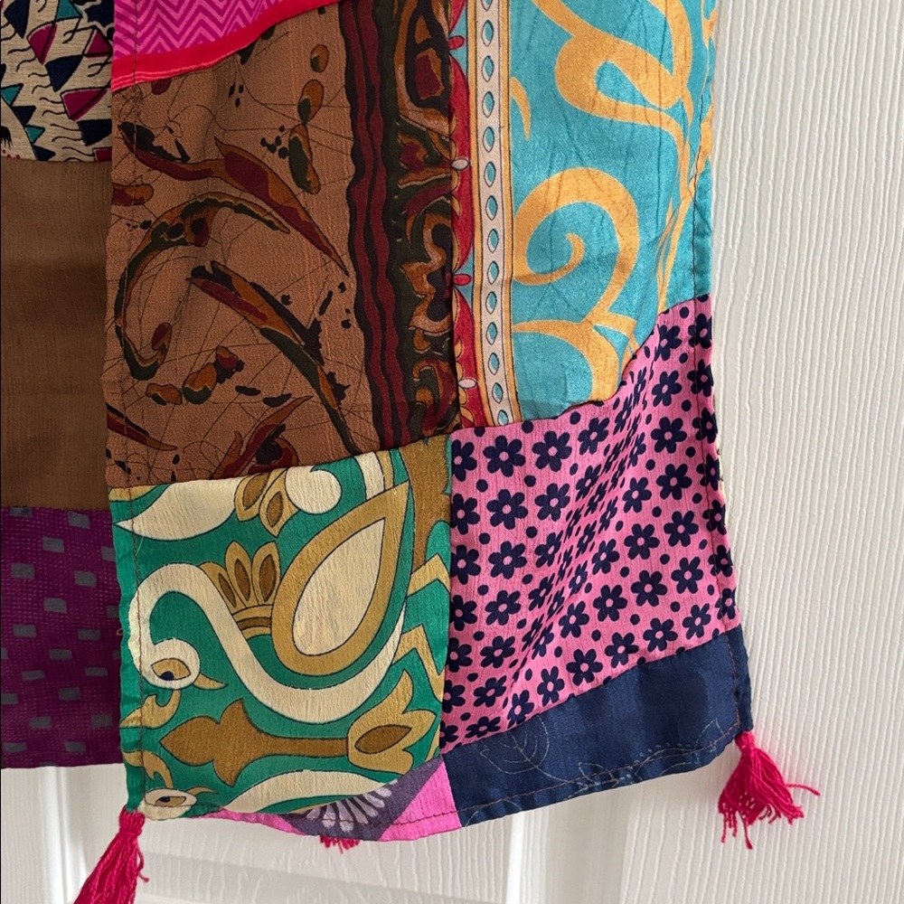 Patchwork MulticolorSilk Scarf NWT - image 2